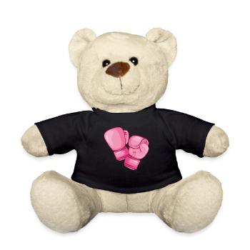 Boxing Fist Fight Pink Boxing Punch Gift - Teddy Bear - black - Front