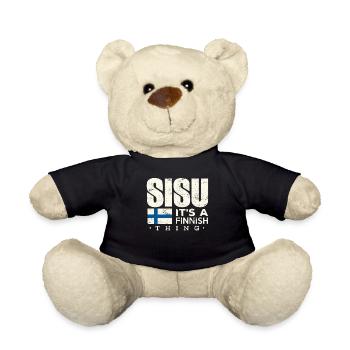 Finnland Shirt Sisu Es ist ein finnisches Ding Geschenk - Teddy - Schwarz - Vorne
