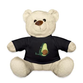 Funny Avocado Gift T-Shirt - Teddy Bear - black - Front