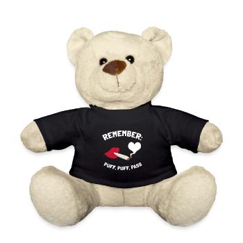 Kiffen Gras Kiffer Cannabis 420 Abgeben - Teddy - Schwarz - Vorne