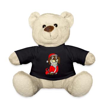 Cadeau de chiot costume de Noël teckel - Nounours - noir - Devant