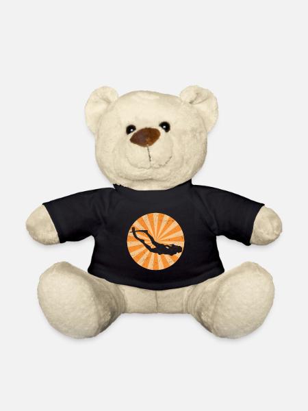 APNOE RETRO Freitaucher Schnorchler Geschenk - Teddy - Schwarz