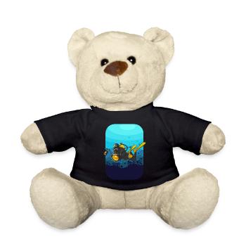 UNTERWASSERFOTOGRAF mit Kamera Geschenk Tauchen - Teddy - Schwarz - Vorne