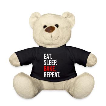 Mangez Sommeil Cuire Au Four Répéter Baker Cadeau - Nounours - noir - Devant