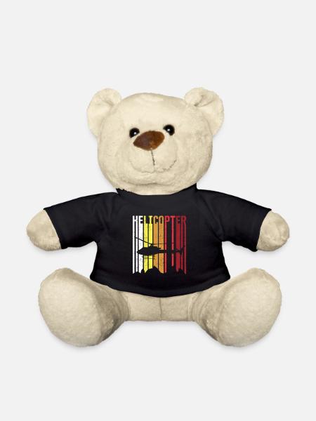 Vintage Helicopter - Teddy Bear - black