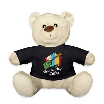 Born To Play Guitar Spruch Gitarrist Geschenk - Teddy - Schwarz - Vorne