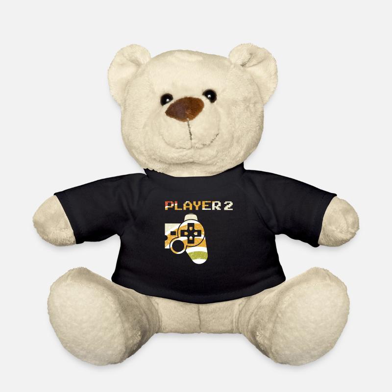 Player 2 - Partner Paar Gaming Konsole Partnerlook - Teddy - Schwarz