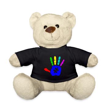 AUTISM PUZZLE HAND Cadeau de sensibilisation à l'autisme - Nounours - noir - Devant