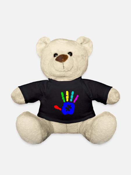 AUTISM PUZZLE HAND Cadeau de sensibilisation à l'autisme - Nounours - noir