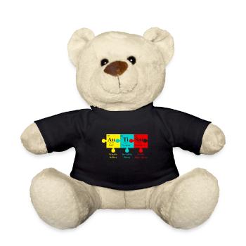 AUTISM PUZZLE Autism Awareness Gift Autist - Teddy Bear - black - Front