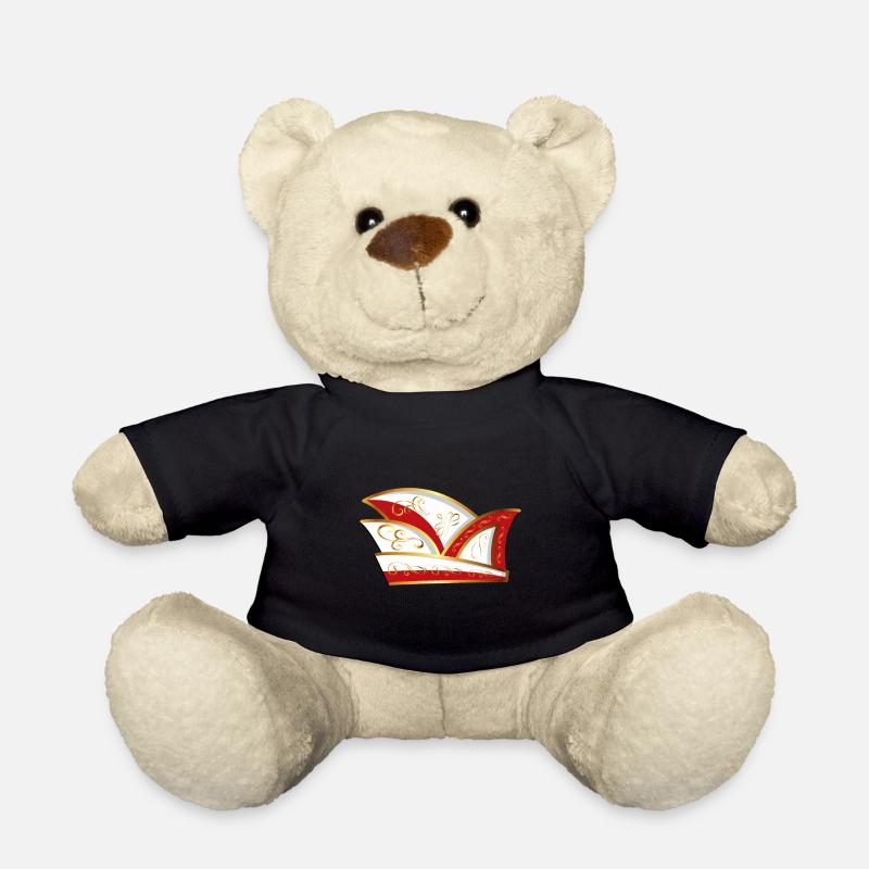 KOMITEEMÜTZE ROT WEISS KARNEVAL Narrenkappe - Teddy - Schwarz