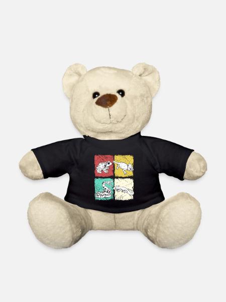Herpetology shirt snake retro reptiles - Teddy Bear - black