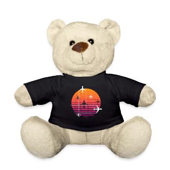 Pilotes avions Vintage Style - Nounours - noir - Devant