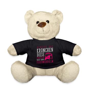 Vergiss Krönchen Prinzessin trägt Feuerwehrhelm - Teddy - Schwarz - Vorne