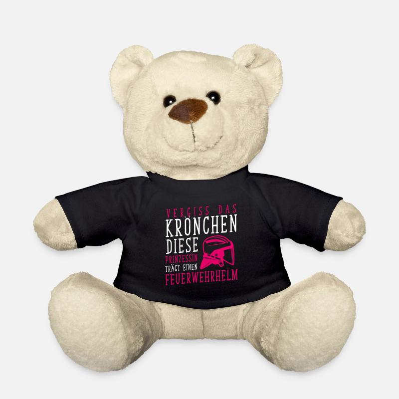 Vergiss Krönchen Prinzessin trägt Feuerwehrhelm - Teddy - Schwarz