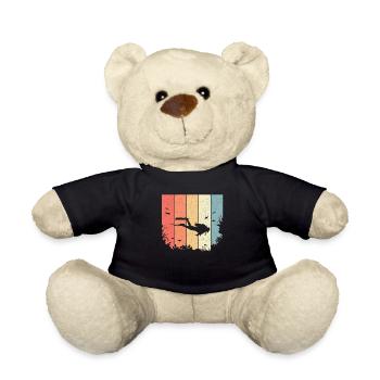 Vintage diver diving - Teddy Bear - black - Front