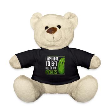 Pickle - I Am Here To Eat All Of The Pickles - Teddy Bear - black - Front