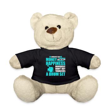 Schlagzeug Geschenk I Drummer Schlagzeuger - Teddy - Schwarz - Vorne