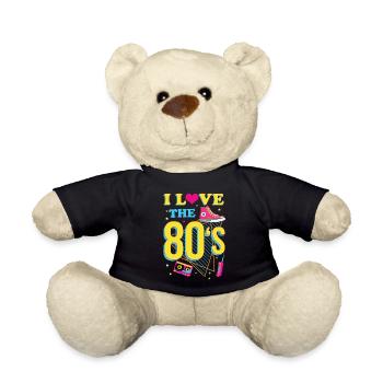 80s theme party vintage retro style disco - Teddy Bear - black - Front