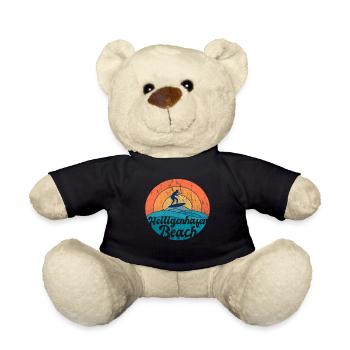 Heiligenhafen Strand Urlaub Souvenir Geschenk - Teddy - Schwarz - Vorne