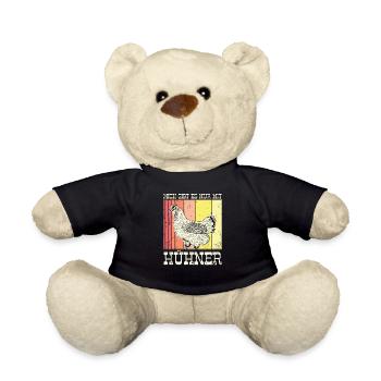 Mich Gibt Es Nur Mit Hühner Huhn Lustig - Teddy - Schwarz - Vorne