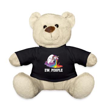 Ew People Unicorn - Teddy Bear - black - Front