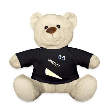 Obacht mit Taschenlampe - Teddy - Schwarz - Vorne