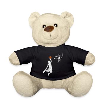 Basketball Dunk Basketballer Gift Vintage - Teddy Bear - black - Front