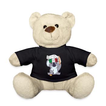Italy Chef Koala Pizza Baker Rome Chef Kitchen - Teddy Bear - black - Front