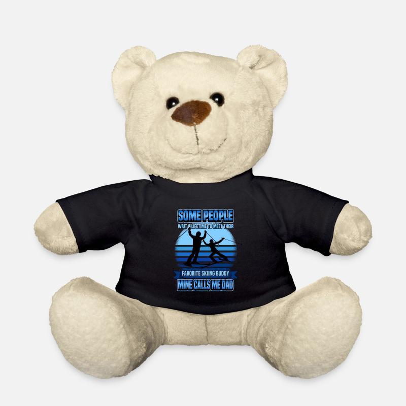 Funny ski skier mountains skiing saying gift - Teddy Bear - black