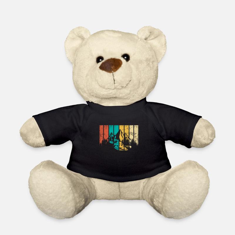 Retro kayak kayak kayaker - Teddy Bear - black