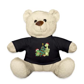 Chemise Dinosaure Enfants Brachiosaure de Noël - Nounours - noir - Devant