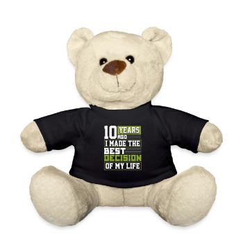 Cadeau 10e anniversaire il y a 10 ans, j'ai fait le meilleur - Nounours - noir - Devant