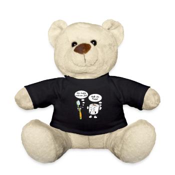 Zahnbürste Klopapier Ich hasse meinen Job - Teddy - Schwarz - Vorne
