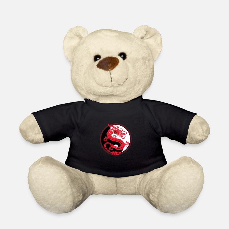 Yin Yang Drache China Harmonie Taoismus Daoismus Geschenk - Teddy - Schwarz