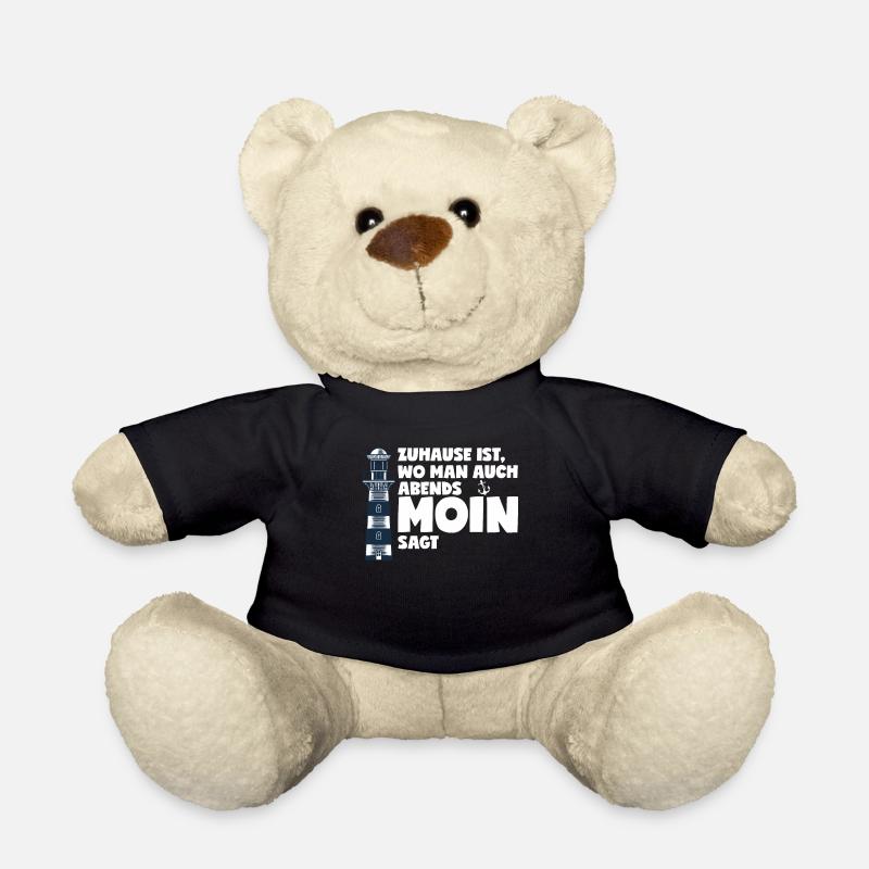 Norddeutsch Plattdeutsch Leuchtturm Geschenk-Idee - Teddy - Schwarz