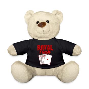 POKERN Geschenk Pokerspieler für Poker Spieler - Teddy - Schwarz - Vorne