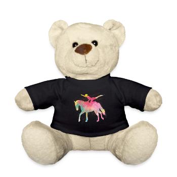 Horse vaulting girl birthday gift - Teddy Bear - black - Front
