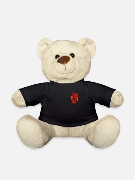 Mechanic Motor Heart Mechatronics Gift - Teddy Bear - black