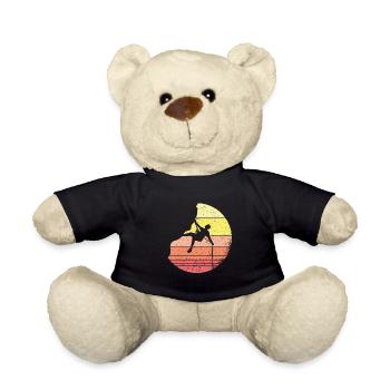 Rock Climbing in Vintage Retro Boulder Climber - Teddy Bear - black - Front