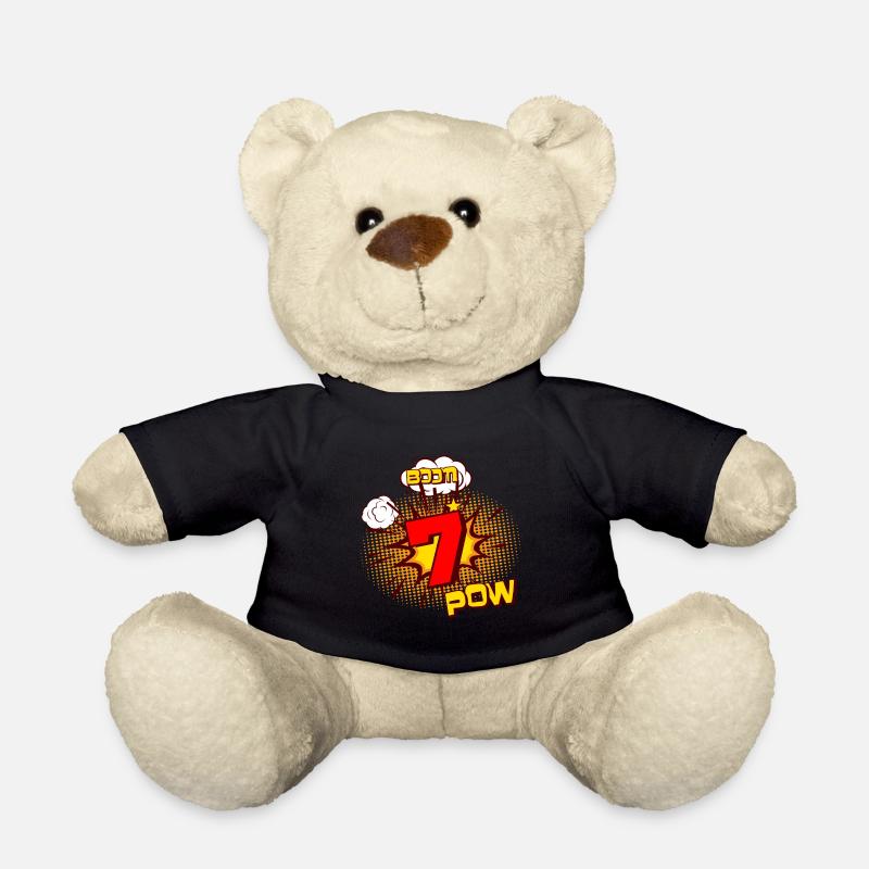 COMIC GEBURTSTAG 7 Jahre 7 Geburtstag Jungen - Teddy - Schwarz