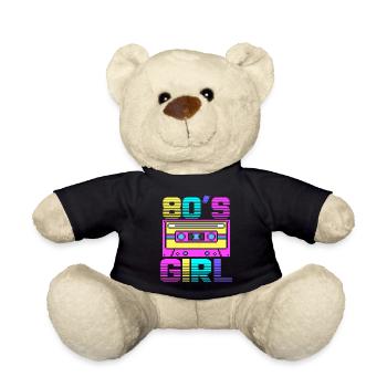 80 filles années 80 rétro années 90 fête drôle - Nounours - noir - Devant