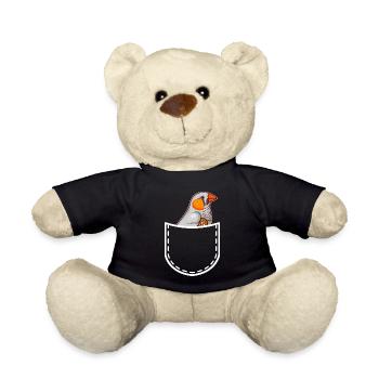Zebrafink Zebrafinken Prachtfinken Vogelliebhaber - Teddy - Schwarz - Vorne