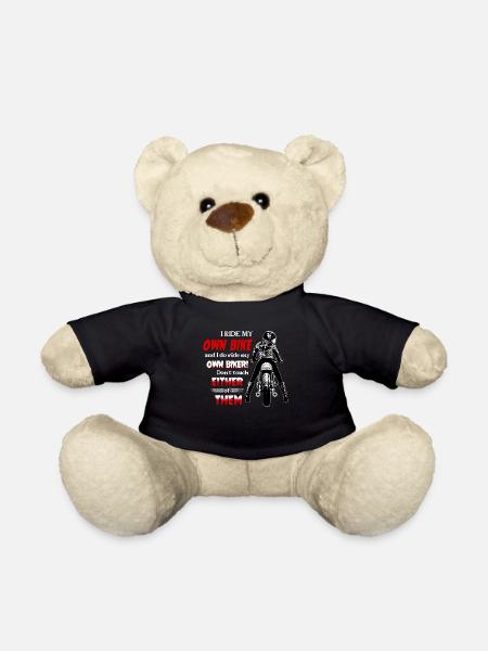 Biker Wife Biker Lady Female Biker - Teddy Bear - black