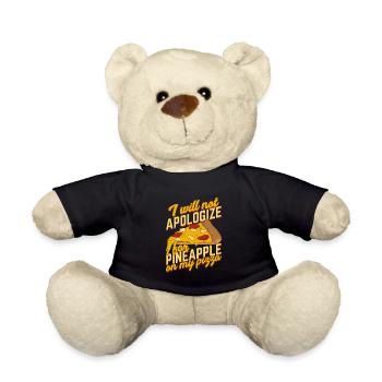 Funny Pizza Pineapple Pizza Pizza Baker Gift - Teddy Bear - black - Front
