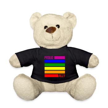 PROUD ALLY LGBT Pride Gay Pride Month LGBTQ Flagge - Teddy - Schwarz - Vorne