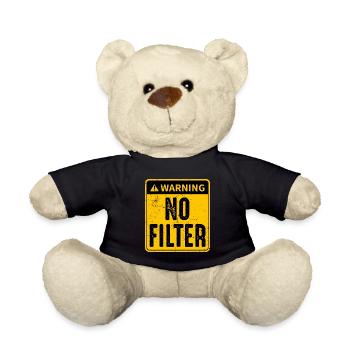 Danger Pas de filtres Panneau d’avertissement - Drôle politique - Nounours - noir - Devant