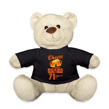 CHEERS AND BEERS 71 Jahre 71 Geburtstag Opa Bier - Teddy - Schwarz - Vorne