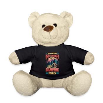 Bière drôle de campeur de caravane disant cadeau - Nounours - noir - Devant