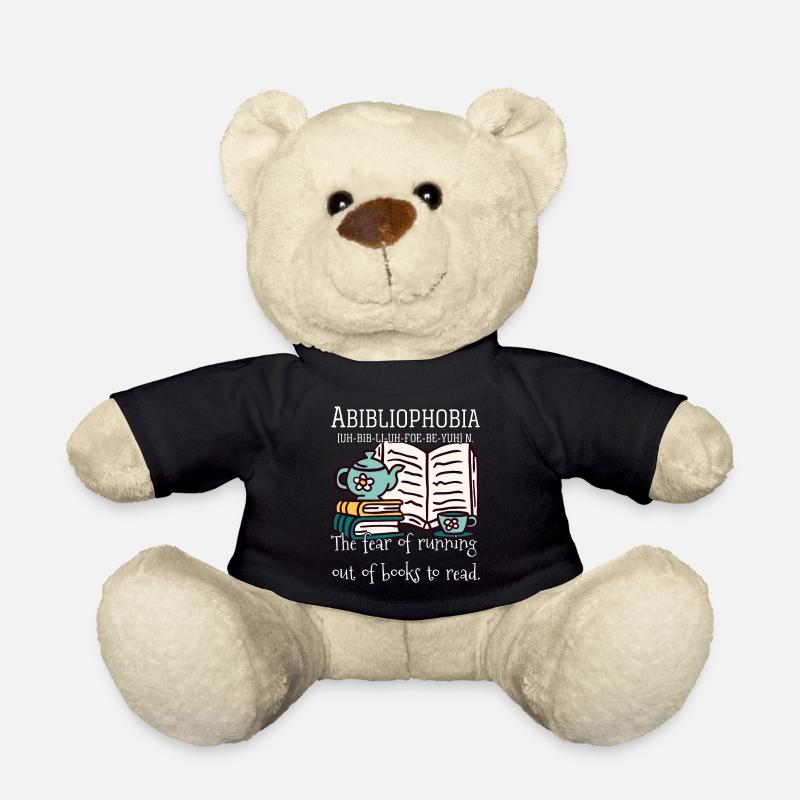 Abibliophobie Lesung Bücherwurm Leser Geschenk - Teddy - Schwarz